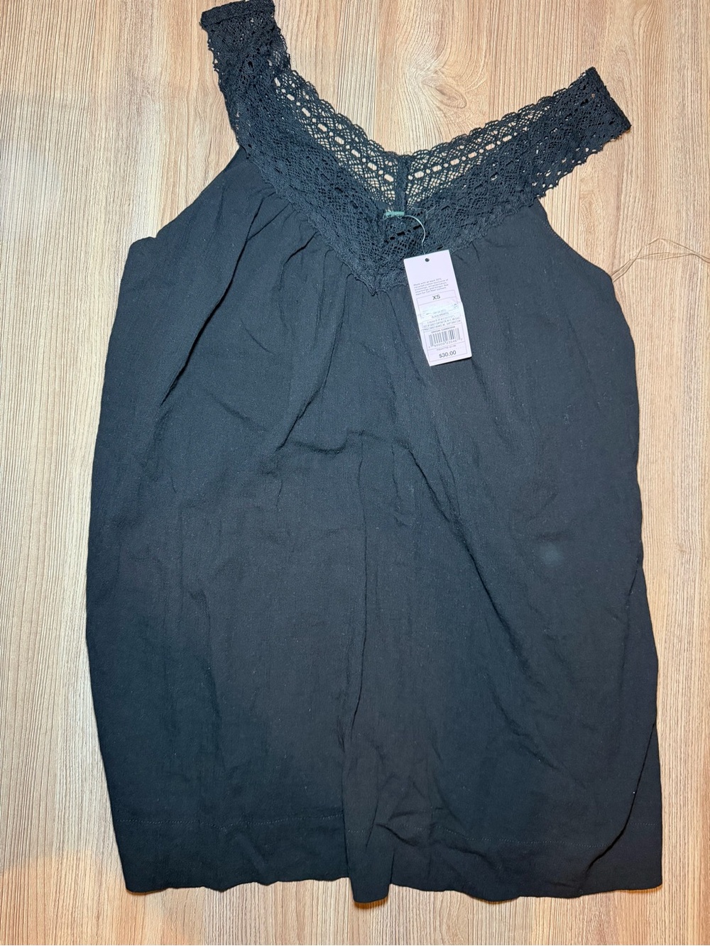 Black Crochet-Trim Sleeveless Top - Wild Fable